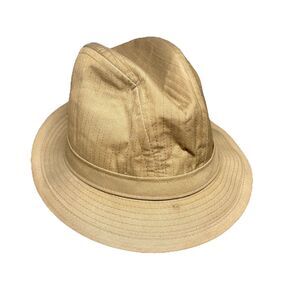 Totes Rain Rolls Right Off Khaki Fedora Hat Mens Size L Union Made in USA